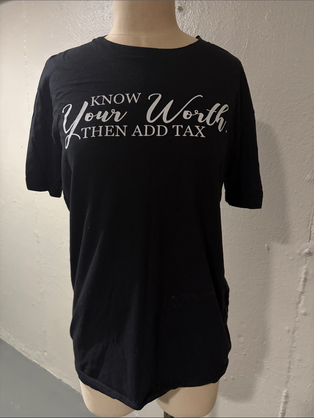 Next Level Apparel Black Graphic Tee with White Script